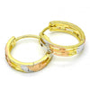 Argolla Huggie 02.26.0210.15 Oro Laminado, Diamantado, Tricolor