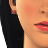 Arete Dormilona 02.336.0103.1 Plata Rodinada, Diseño de Mariposa, Esmaltado Rojo, Oro Rosado