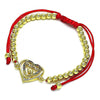 Pulsera Bolo Ajustable 03.381.0035.11 Oro Laminado, con Micro Pave Blanca, Pulido, Dorado