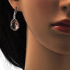 Arete Colgante 02.239.0016.2 Rodio Laminado, Diseño de Gota, con Cristales de Swarovski Light Peach, Pulido, Rodinado