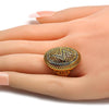 Anillo Multi Piedra 01.118.0031.08 Oro Laminado, con Cristal Blanca, Pulido, Dorado