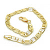 Pulsera Básica 04.63.1357.08 Oro Laminado, Diseño de Mariner, Diamantado, Dorado