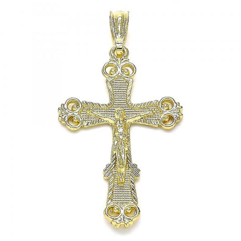 Dije Religioso 05.351.0181 Oro Laminado, Diseño de Crucifijo, Pulido, Dorado