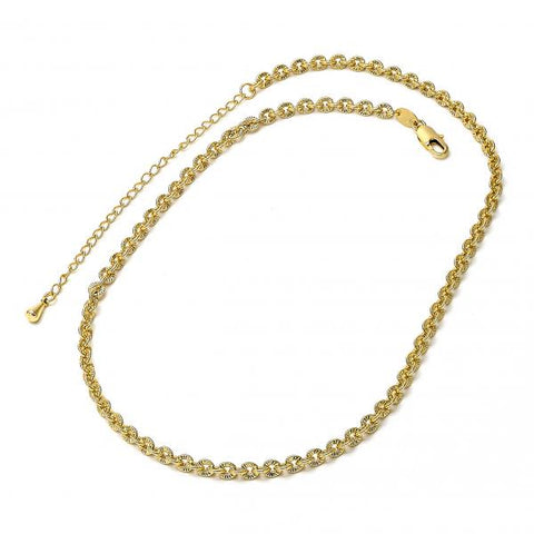 Collar y Pulso 04.63.0197 Oro Laminado, Diseño de Flor, Diamantado, Dorado