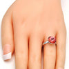 Anillo Multi Piedra 01.239.0001.4 Rodio Laminado, con Cristales de Swarovski Rose Peach, Pulido, Rodinado