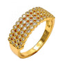 Anillo Multi Piedra 01.260.0002.08.GT Oro Laminado, con Zirconia Cubica Blanca, Pulido, Dorado