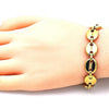 Pulsera Básica 04.116.0062.08 Oro Laminado, Diseño de Puff Mariner, Pulido, Dorado