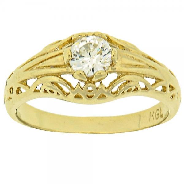 Anillo Multi Piedra 5.165.023.09 Oro Laminado, con Zirconia Cubica Blanca, Pulido, Dorado