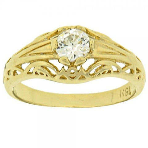 Anillo Multi Piedra 5.165.023.09 Oro Laminado, con Zirconia Cubica Blanca, Pulido, Dorado