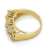 Anillo Multi Piedra 01.210.0061.07 Oro Laminado, Diseño de Flor, con Zirconia Cubica Blanca, Pulido, Dorado