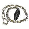 Collares con Dije 04.232.0001.1.31 Acero Inoxidable, Diseño de Oja, con Cristal Negro, Pulido, Acero