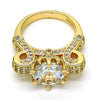 Anillo Multi Piedra 01.284.0016.07 Oro Laminado, con Zirconia Cubica Blanca, Pulido, Dorado