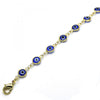 Pulsera Elegante 5.039.005.1.06 Oro Laminado, Diseño de Ojo Griego, Resinado Azul, Dorado