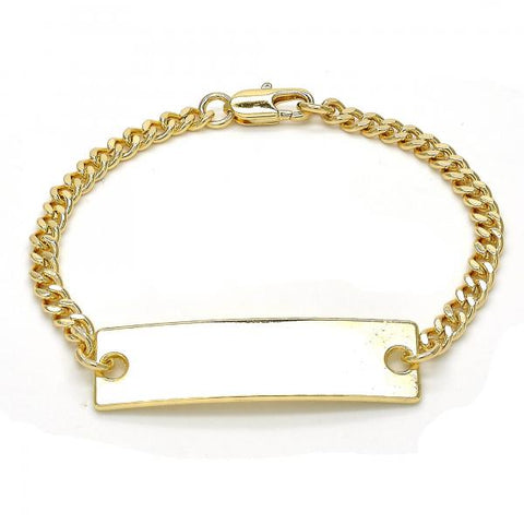 Pulsera con Placa 03.63.1848.06 Oro Laminado, Pulido, Dorado