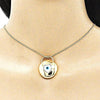 Collares con Dije 04.156.0423.20 Oro Laminado, Diseño de Ojo Griego y Corazon, Diseño de Ojo Griego, con Madre Perla Blanca, Pulido, Dorado