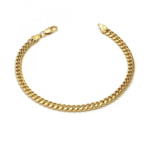 Pulsera Básica 5.223.012.07 Oro Laminado, Diseño de Miami Cubana, Pulido, Dorado