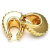 Argolla Mediana 02.91.0052 Oro Laminado, Diseño de Hueco, Diamantado, Dorado