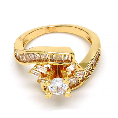Anillo Multi Piedra 01.199.0002.08.GT Tono Dorado, con Zirconia Cubica Blanca, Pulido, Dorado