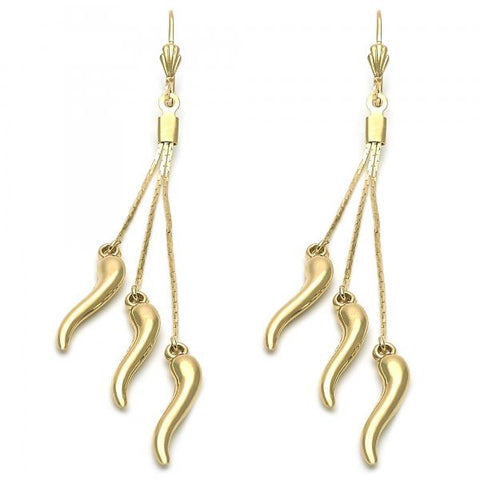Arete Largo 5.102.004 Oro Laminado, Dorado