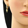 Argolla Huggie 02.368.0058.15 Oro Laminado, Diseño de Corazon y Ojo Griego, Diseño de Corazon, con Micro Pave Blanca, Pulido, Dorado
