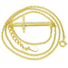 Collares con Dije 04.336.0054.2.16 Plata Rodinada, Diseño de Cruz, con Zirconia Cubica Blanca, Pulido, Dorado