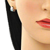 Argolla Huggie 02.230.0048.4.10 Acero Inoxidable, con Cristal Turquesa y Blanca, Pulido, Acero