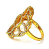 Anillo Multi Piedra 01.118.0016.08 Oro Laminado, Diseño de Flor, con Cristal Blanca, Pulido, Dorado