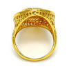 Anillo Multi Piedra 01.118.0027.08 Oro Laminado, con Cristal Blanca, Pulido, Dorado