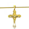 Collares con Dije 04.116.0014.30 Acero Inoxidable, Diseño de Crucifijo, Pulido, Dorado