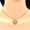 Collares con Dije 04.156.0337.2.20 Oro Laminado, Diseño de Corazon y Manos, Diseño de Corazon, con Micro Pave Granate, Pulido, Dorado