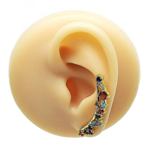 Arete Orejera 02.210.0627 Oro Laminado, con Zirconia Cubica Multicolor, Pulido, Dorado