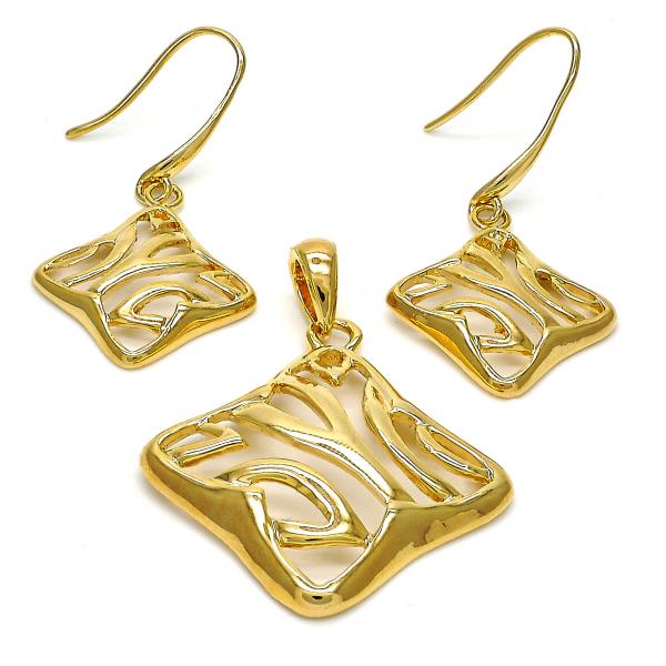 Juego de Arete y Dije de Adulto 10.59.0240 Oro Laminado, Pulido, Dorado