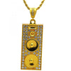 Collares con Dije 04.242.0012.30GT Tono Dorado, Diseño de Rope, con Cristal Blanca, Pulido, Dorado