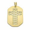 Dije Religioso 05.09.0067 Oro Laminado, Diseño de Cruz, Pulido, Dorado