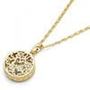 Collares con Dije 04.63.1350.18 Oro Laminado, Diseño de Mariposa, con Zirconia Cubica Blanca, Diamantado, Dorado