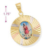 Dije Religioso 5.196.022 Oro Laminado, Diseño de San Lazaro, Diamantado, Tricolor