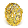 Anillo Multi Piedra 01.118.0030.09 Oro Laminado, con Micro Pave Blanca, Pulido, Dorado