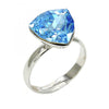 Anillo Multi Piedra 01.239.0005.2 Rodio Laminado, con Cristales de Swarovski Aquamarine, Pulido, Rodinado