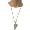 Collares con Dije 04.242.0073.30 Oro Laminado, Diseño de Zapato, con Cristal Blanca, Pulido, Dorado