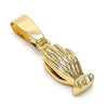 Dije Religioso 5.182.036 Oro Laminado, Diseño de Manos, Diamantado, Dorado