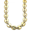 Gargantilla Básica 04.116.0062.24 Oro Laminado, Diseño de Chunky, Pulido, Dorado