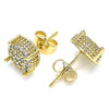 Arete Dormilona 02.344.0084 Oro Laminado, con Micro Pave Blanca, Pulido, Dorado