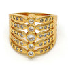 Anillo Multi Piedra 01.260.0003.07.GT Oro Laminado, con Zirconia Cubica Blanca, Pulido, Dorado