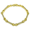 Pulsera Elegante 03.213.0239.07 Oro Laminado, Diseño de Infinito, con Micro Pave Blanca, Pulido, Dorado