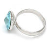 Anillo Multi Piedra 01.239.0001.2 Rodio Laminado, con Cristales de Swarovski Aquamarine, Pulido, Rodinado