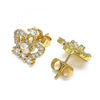Arete Dormilona 02.387.0027 Oro Laminado, Diseño de Corona, con Zirconia Cubica Blanca, Pulido, Dorado