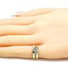 Anillo Infantil 01.233.0020 Oro Laminado, Diseño de Corazon, con Micro Pave Blanca, Pulido, Dorado