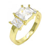 Anillo Multi Piedra 01.99.0089.08 Oro Laminado, con Zirconia Cubica Blanca, Pulido, Dorado