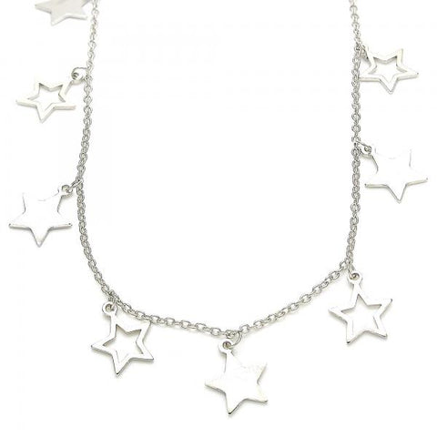 Collares con Dije 04.336.0184.16 Plata Rodinada, Diseño de Estrella, Rodinado