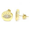 Arete Dormilona 02.156.0444 Oro Laminado, con Micro Pave Blanca, Pulido, Dorado